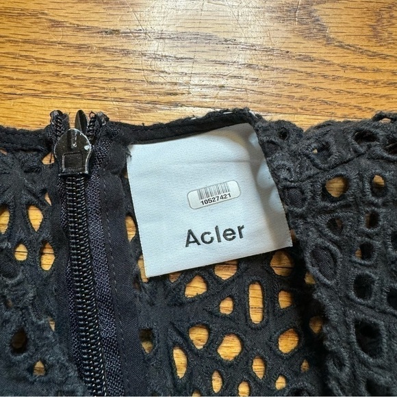 Acler Upton Off-Shoulder Lace Mini Dress - Black - Size 6 - Picture 5 of 11